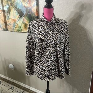 J. Crew Leopard Print Women's Shirt - Size L